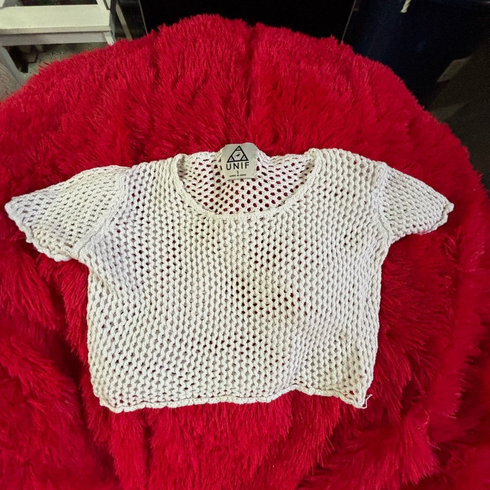 UNIF White Knit Top